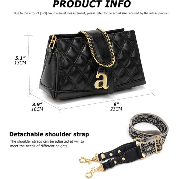 🆕Women Black Shoulder Elegant Clutch Purse with Pearl Chain Strap Crossbody Bag - Picture 2 of 6